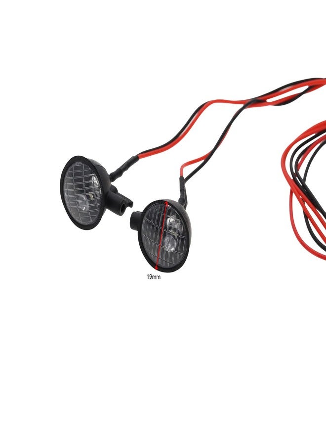 SING F LTD 1 Set RC Car Headlight 1/10 RC Car Round Roof Light Adjustable Bracket Light RC Crawler Car Searchlight Compatible with SCX10 Compatible with Axial TRX4 - Image 4